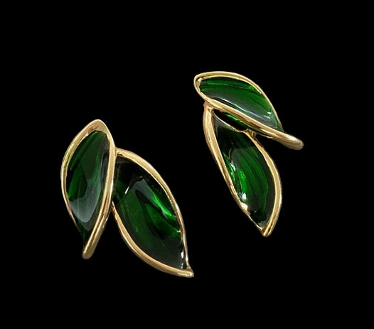Elegant Leaf-Shaped Stud Earrings