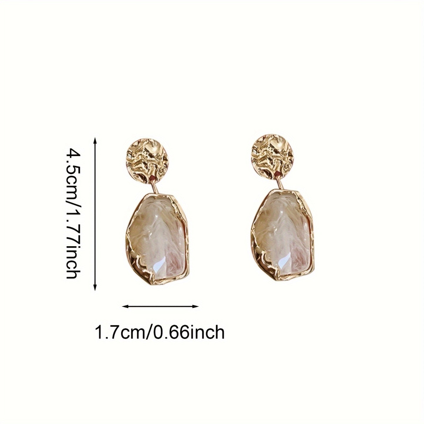 Vintage Elegant Irregular Geometric Resin Dangle Earrings