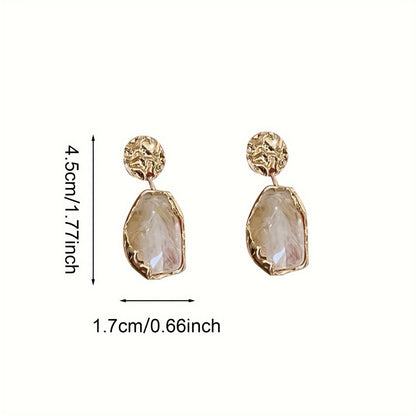 Vintage Elegant Irregular Geometric Resin Dangle Earrings