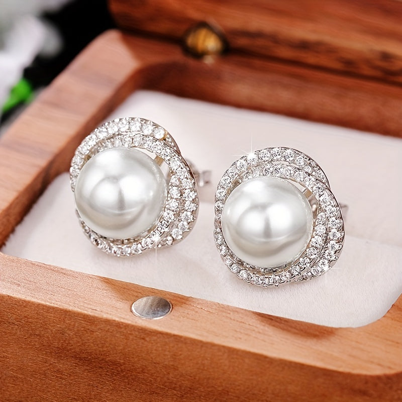 Pearl Flower Design Studs