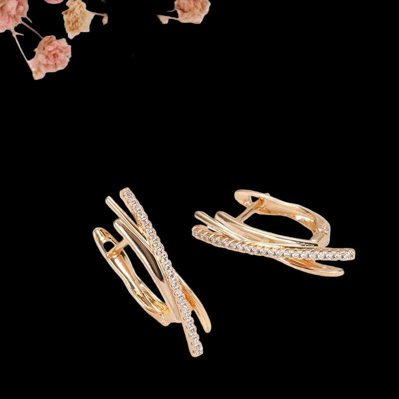 Elegant Golden-Tone Cross Clip Earrings