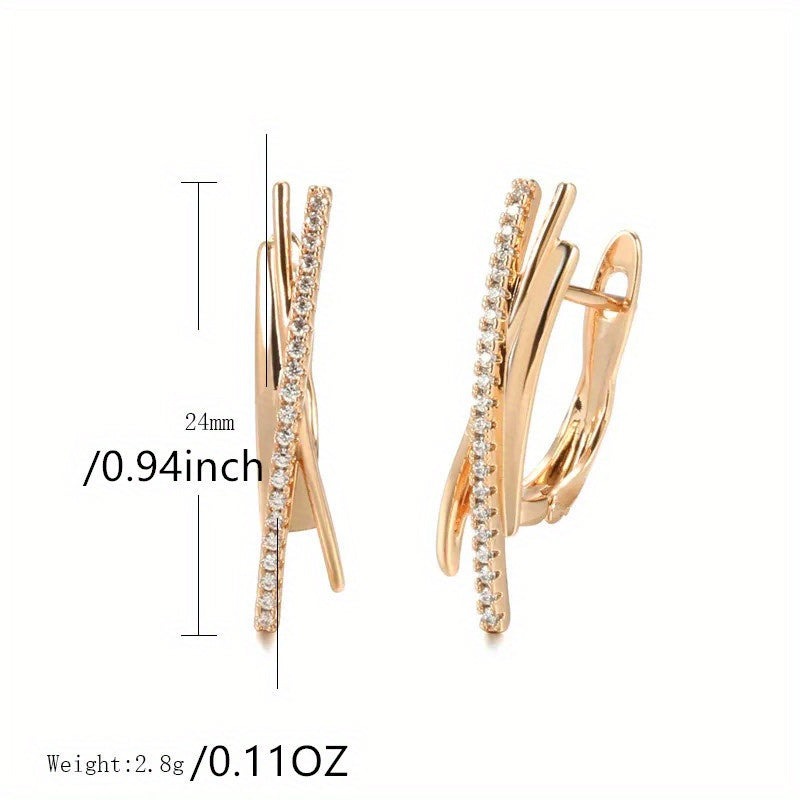 Elegant Golden-Tone Cross Clip Earrings