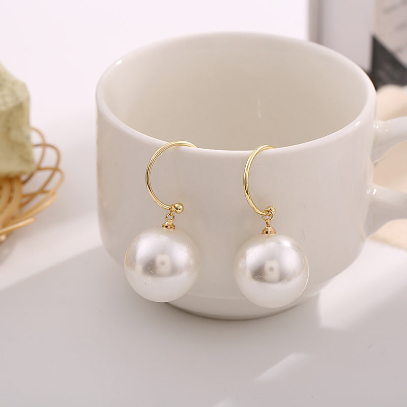 925 Sterling Silver Needle Pearl Earrings