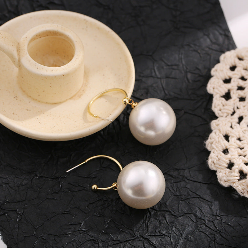 925 Sterling Silver Needle Pearl Earrings