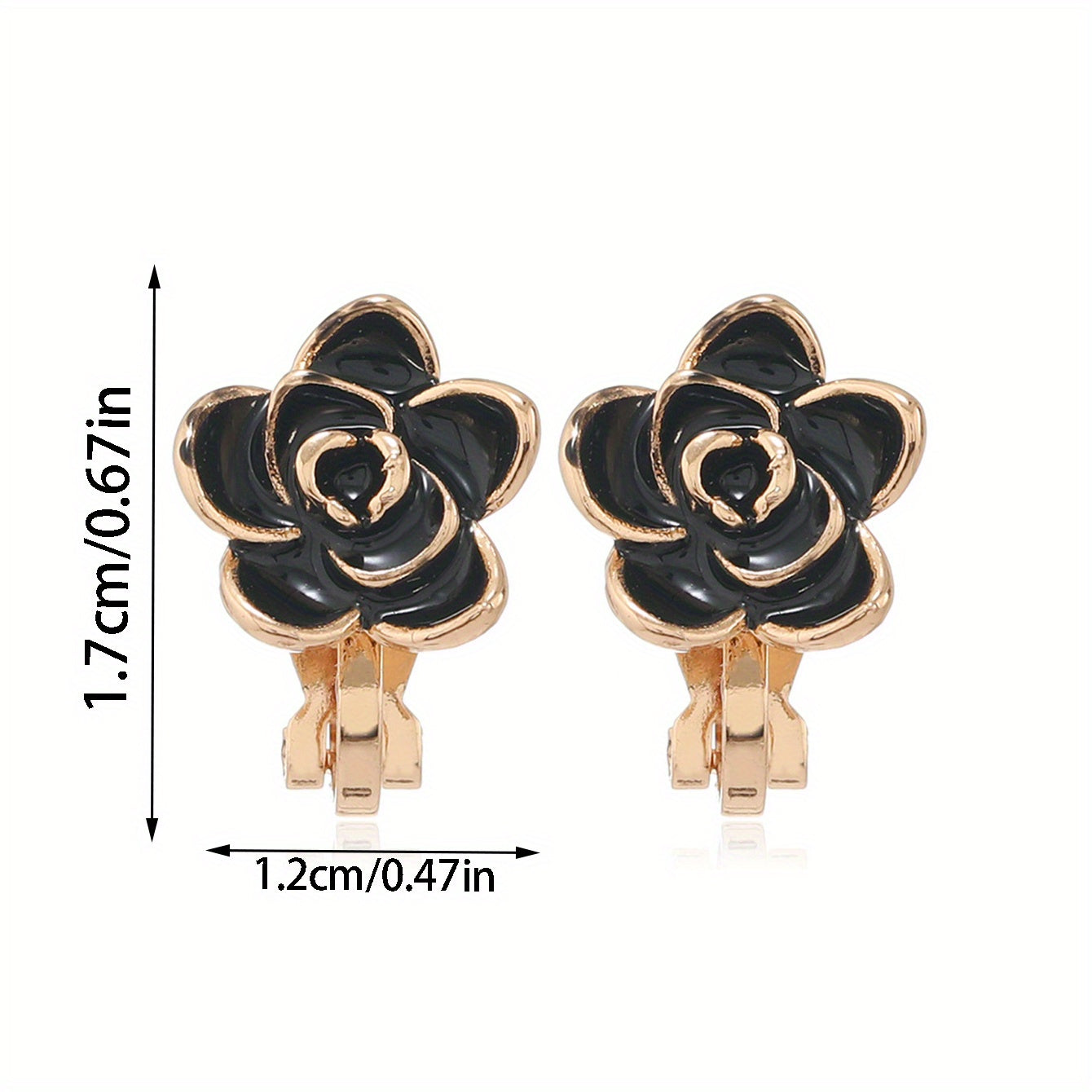 Camellia Flower Clip-On Earrings