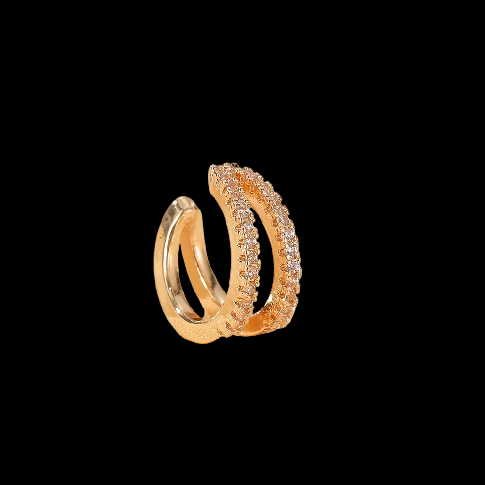 1pc Double-Layer Crystal Ear Cuff Earring