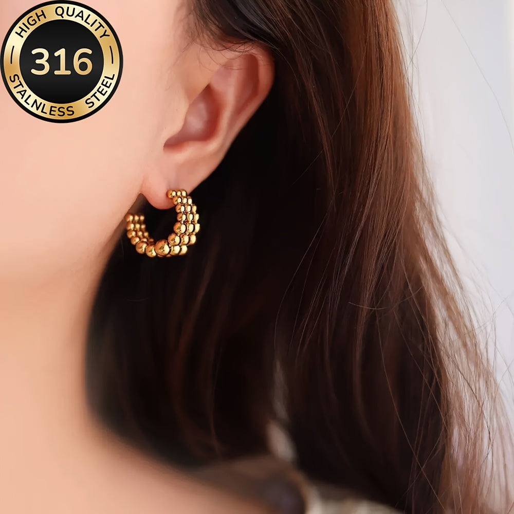 Golden Balls Hoop Earrings