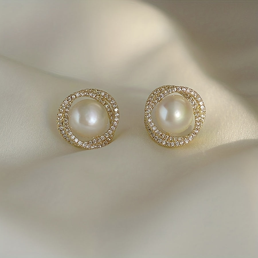 Faux Pearl Vintage Earring Studs