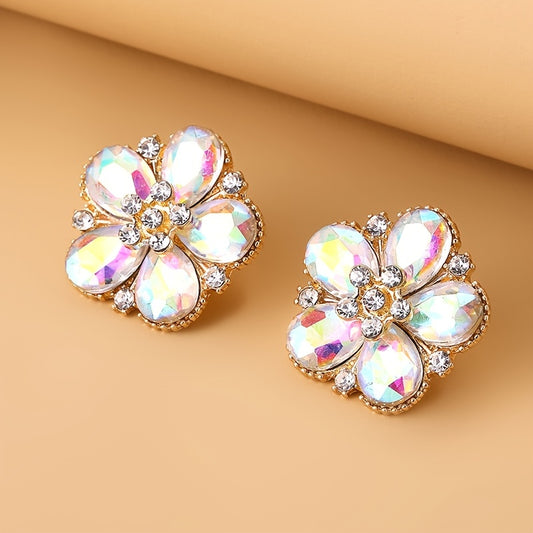 Plum Blossom Holographic Stud Earrings