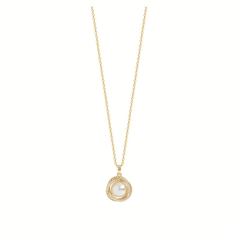 Single Pearl Gold String Pendant