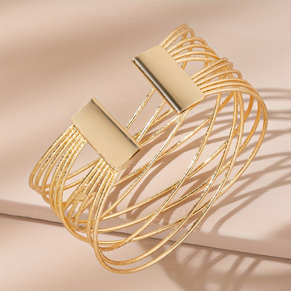 Golden Twisted Cuff Bangle