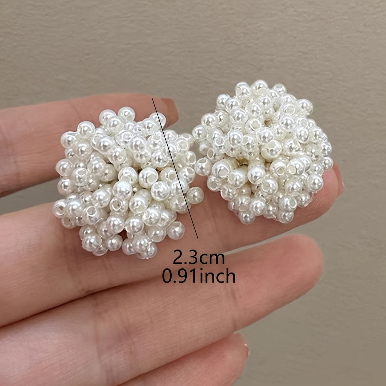 French White Pearl Stud Earrings