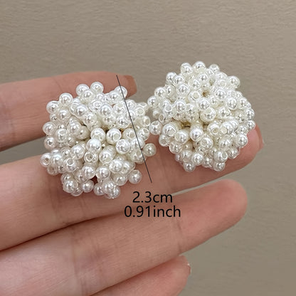French White Pearl Stud Earrings