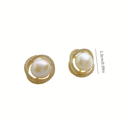 Faux Pearl Vintage Earring Studs