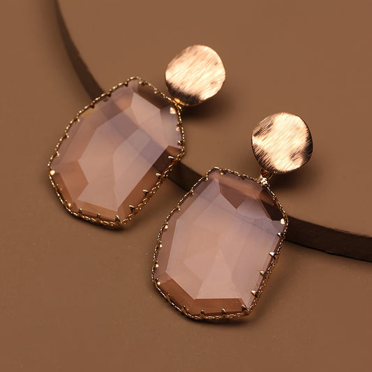Crystal Geometric Dangle Earrings