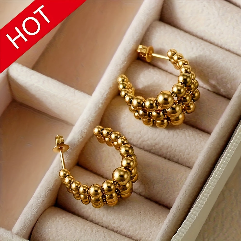 Golden Balls Hoop Earrings