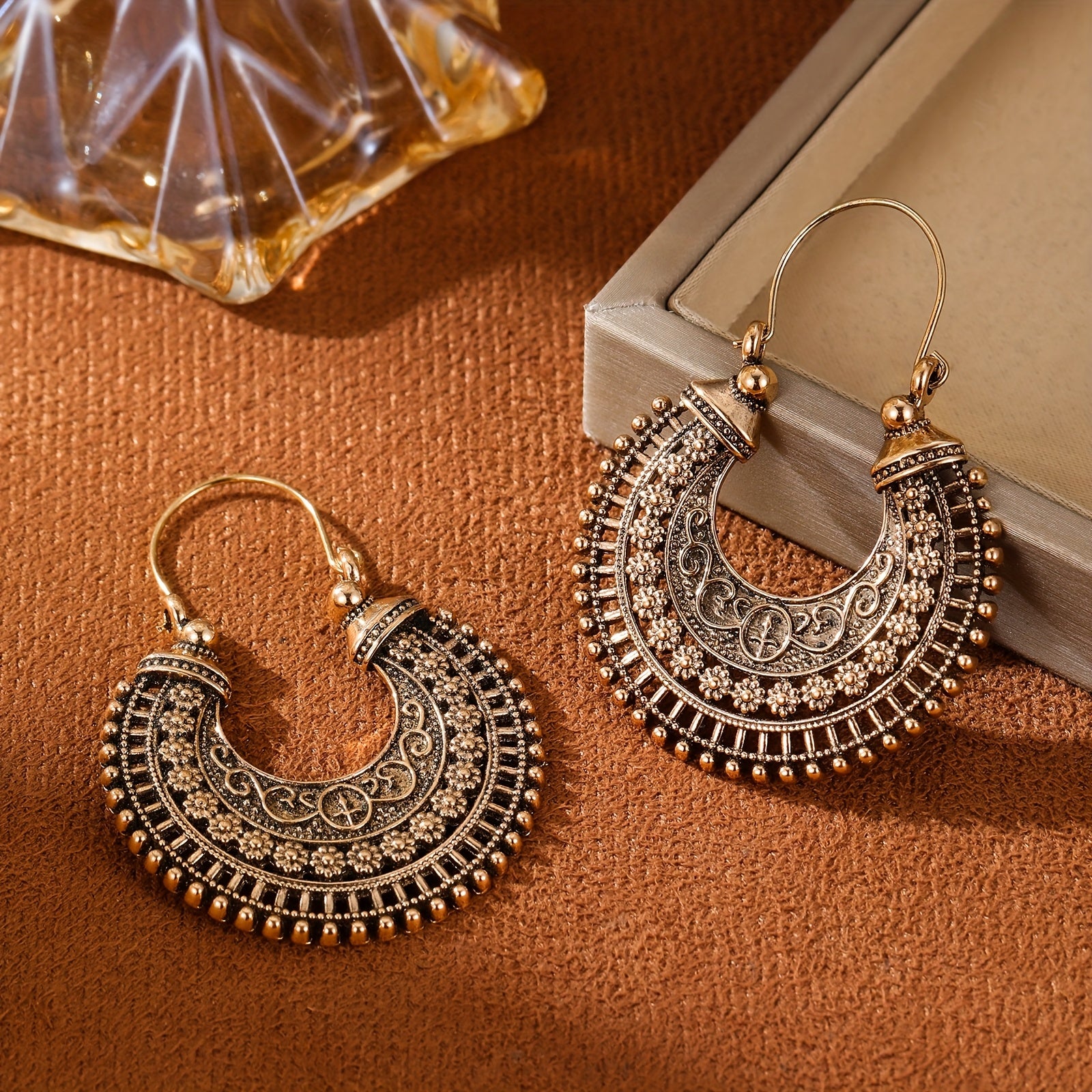 Bronze Bohemian Ethnic Minimalist Hoop Earrings