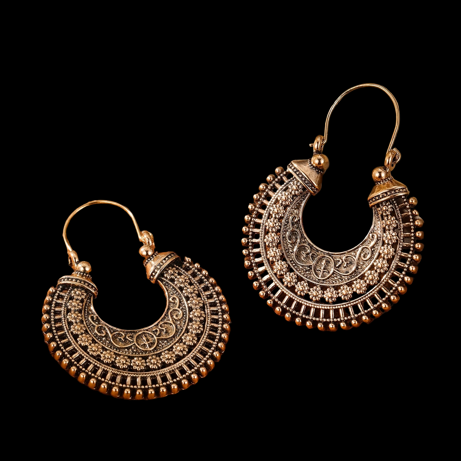 Bronze Bohemian Ethnic Minimalist Hoop Earrings
