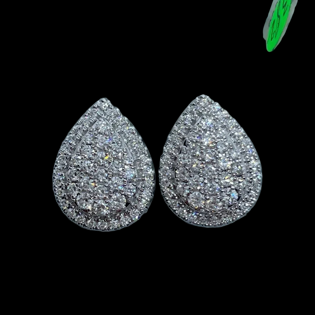 Water Droplet Synthetic Zirconia Stud Earrings