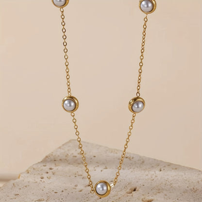 Elegant Pearl earrings and Gold Plated Jewelry Set