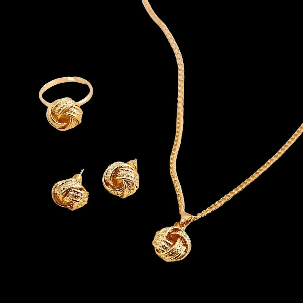 Gold 4 piece Pendant Set