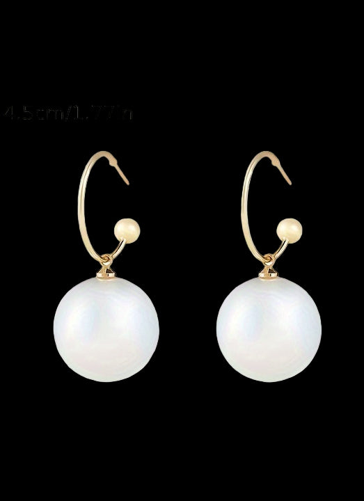 925 Sterling Silver Needle Pearl Earrings