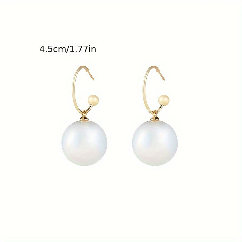 925 Sterling Silver Needle Pearl Earrings