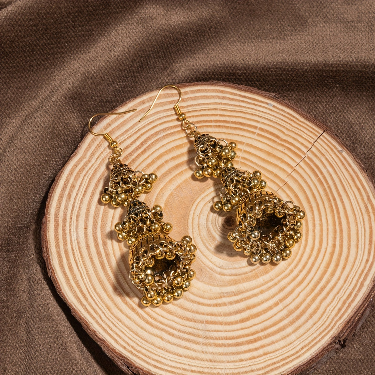 Vintage Bell Tassel Drop Earrings