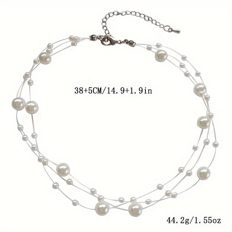 PEARL NECKLACE with TRANSLUCENT STRING