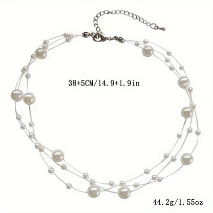 PEARL NECKLACE with TRANSLUCENT STRING