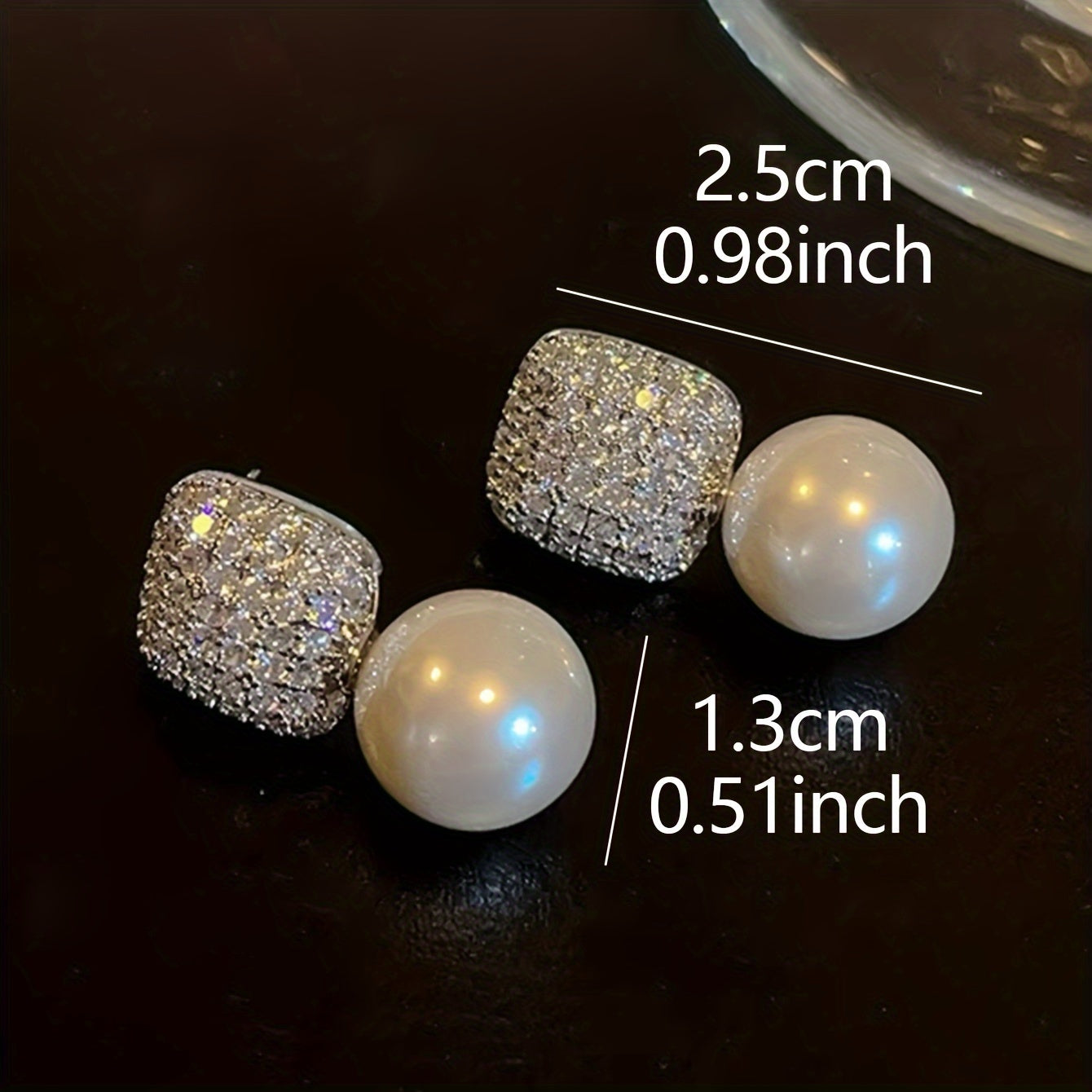 Artificial Crystal Pearl Earrings