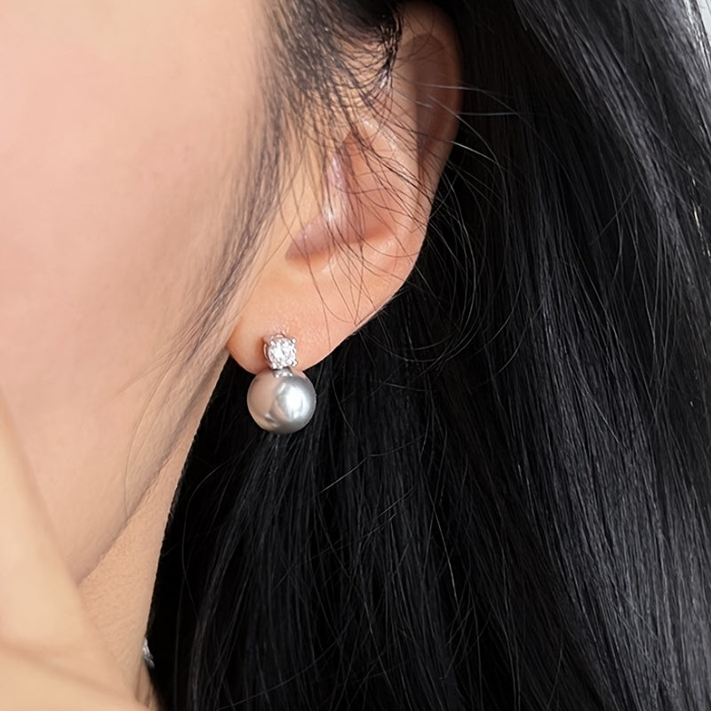 Vintage Pearl Rhinestone Earrings