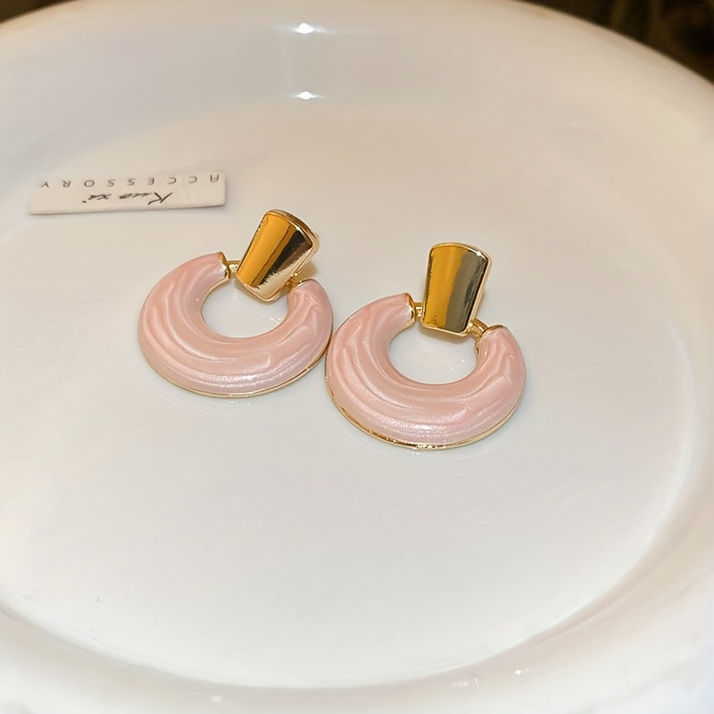 Vintage Style Drip Oil Circle Earrings