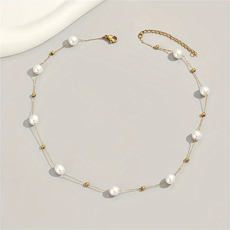 Beaded Faux Pearl String