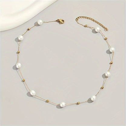 Beaded Faux Pearl String