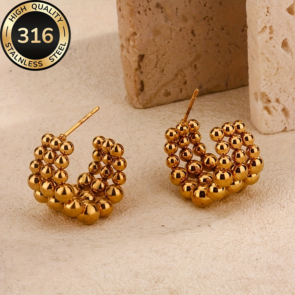 Golden Balls Hoop Earrings