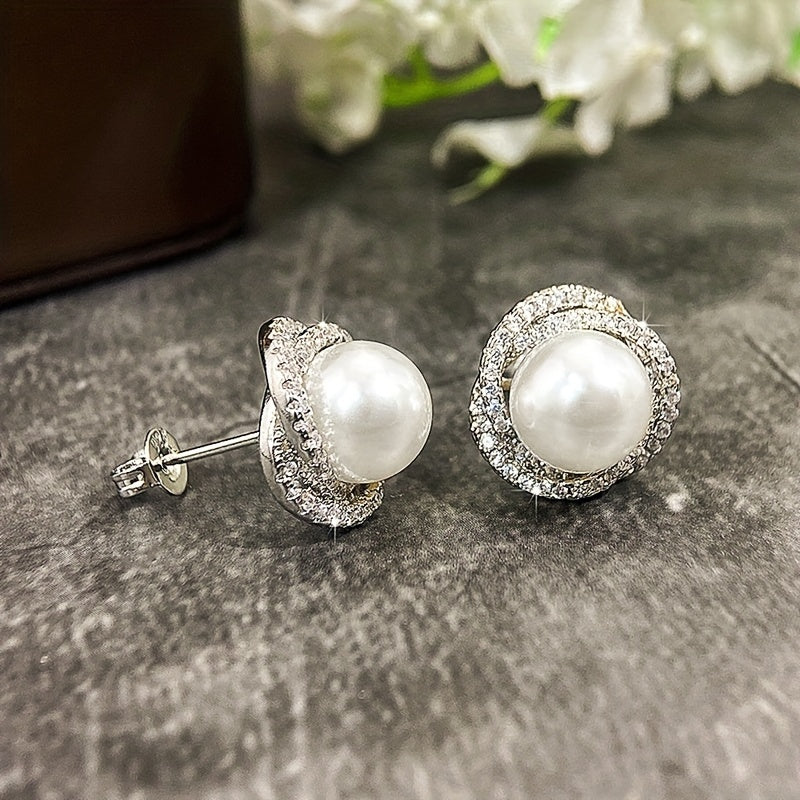 Pearl Flower Design Studs