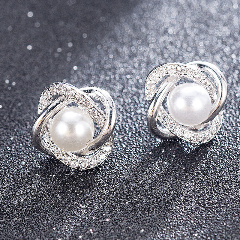 Pearl Zircon Studs