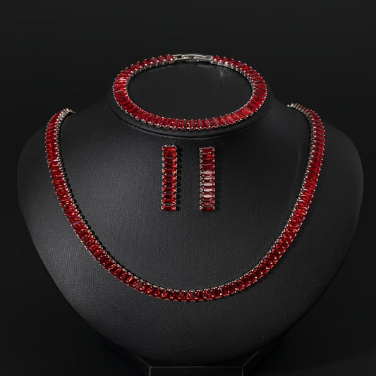 3 Piece Synthetic Ruby Set