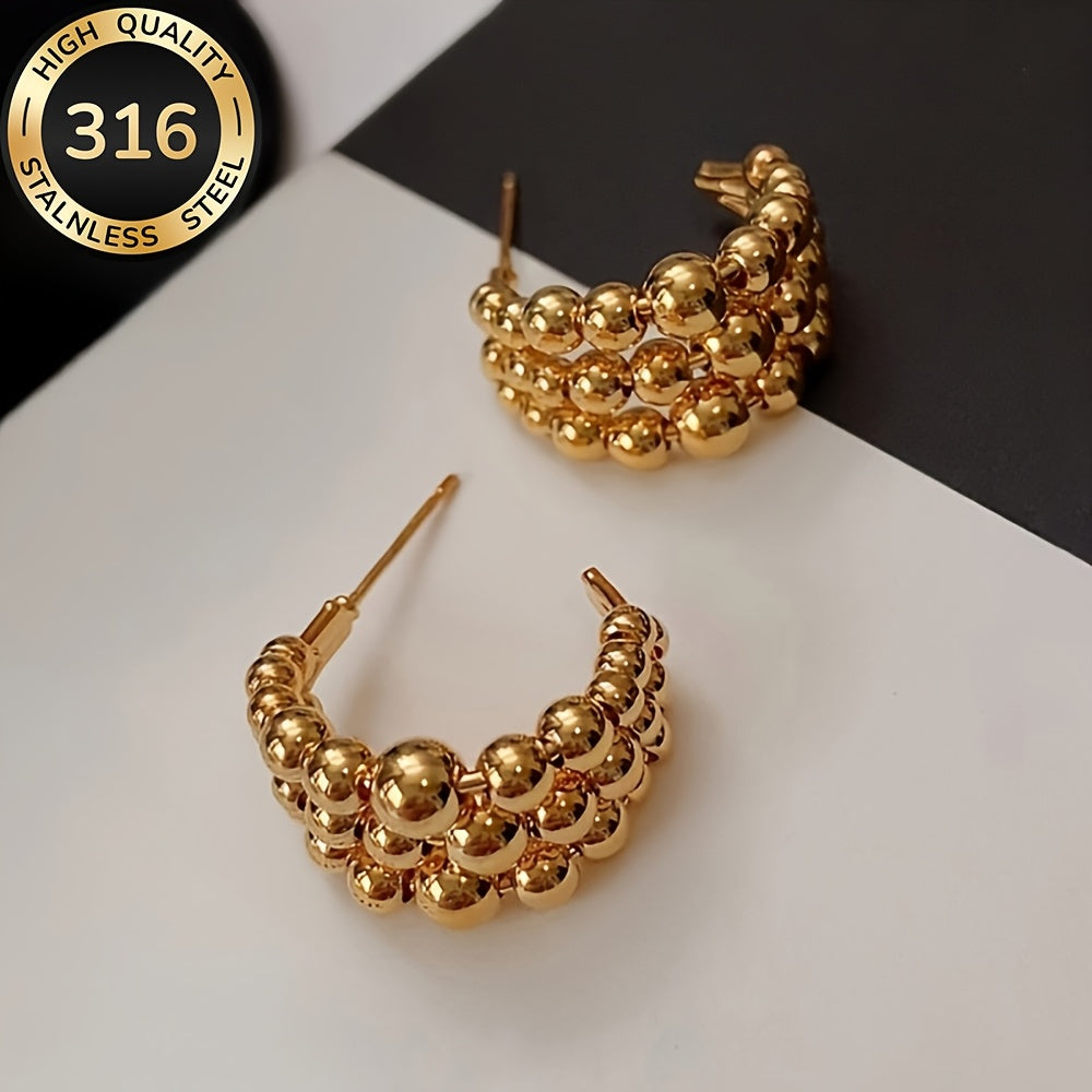 Golden Balls Hoop Earrings