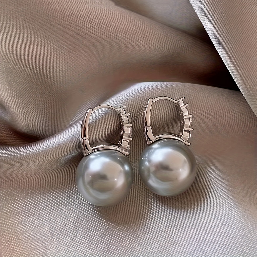Zircon Hemp Gray Earrings