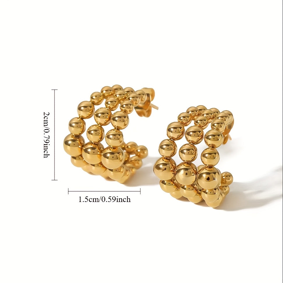 Golden Balls Hoop Earrings