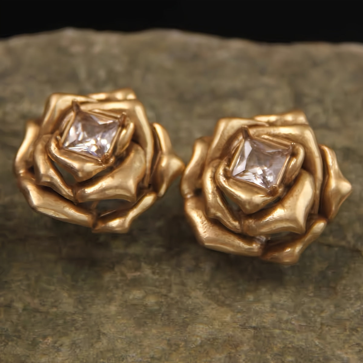 Vintage ROYAL Rose Stud Earrings