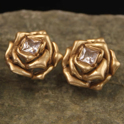 Vintage ROYAL Rose Stud Earrings