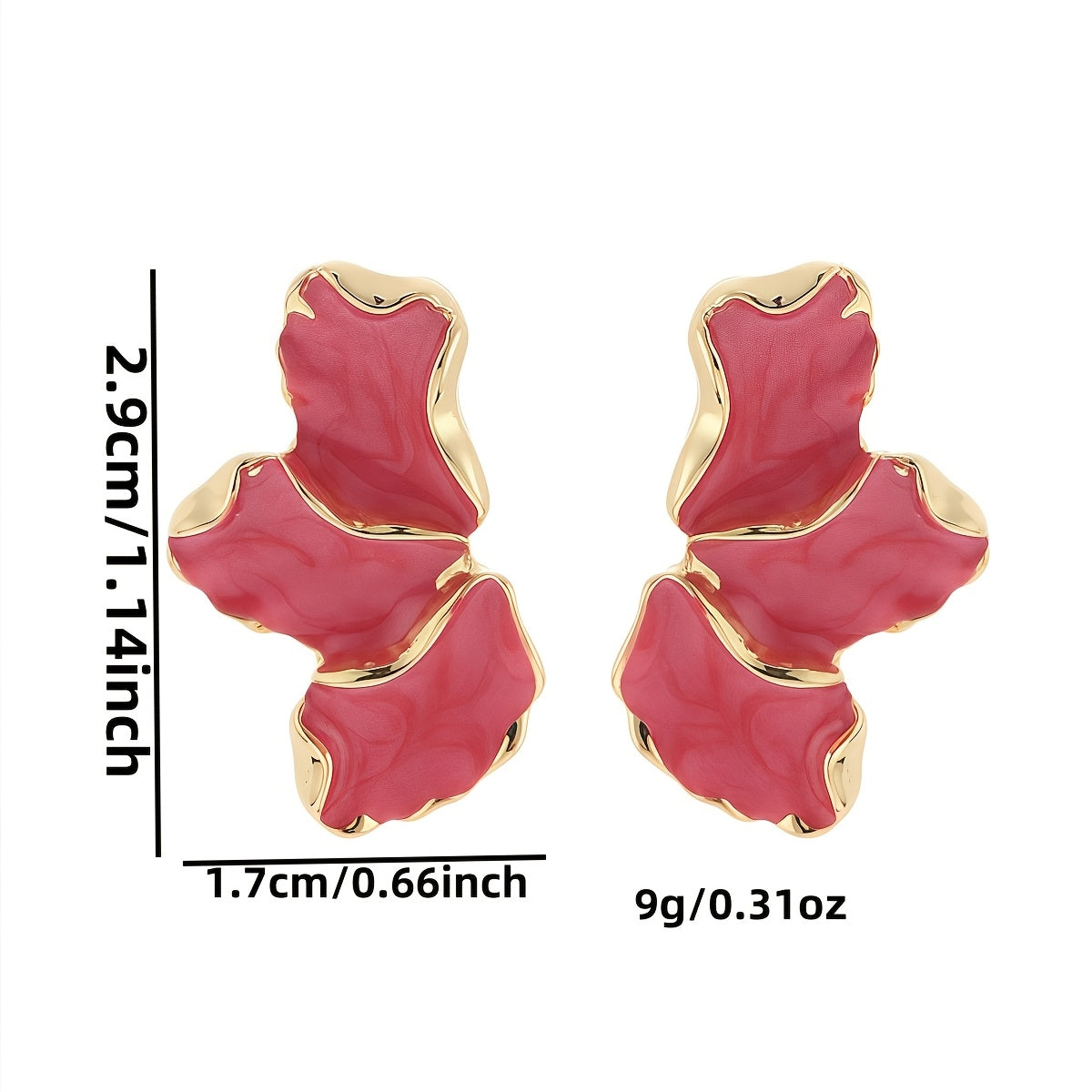 Blue Half Flower Earrings