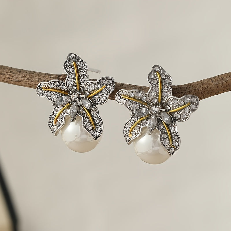 Round Floral Studs UW-ER-ST-001-GD