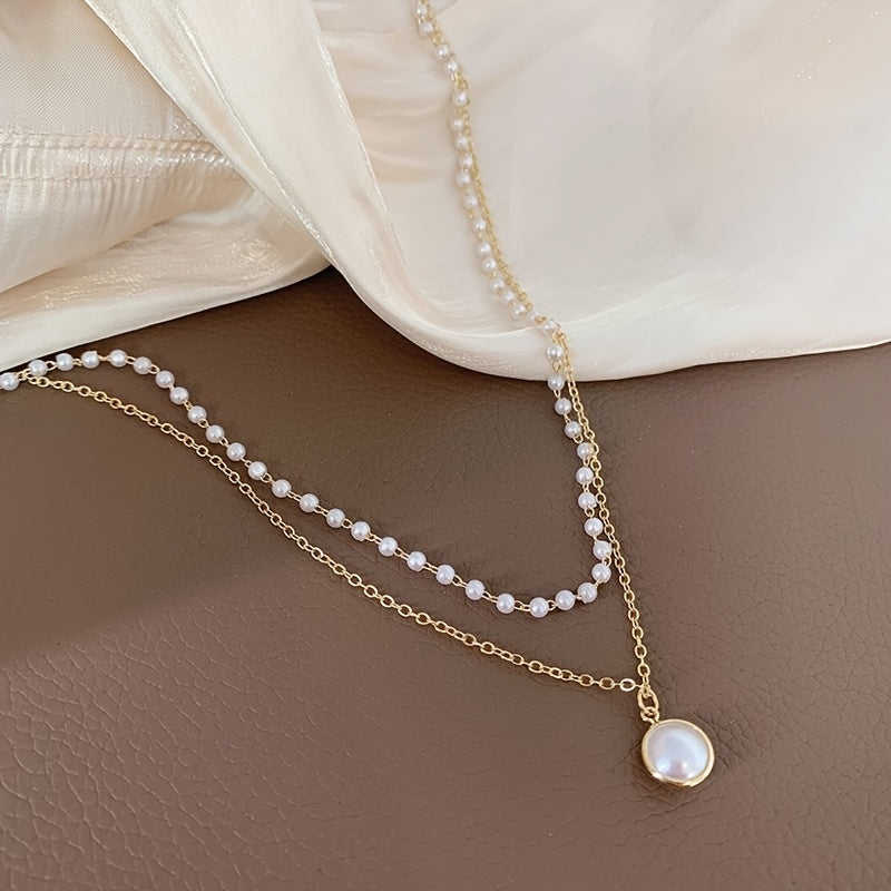 Double layer Faux Pearl String