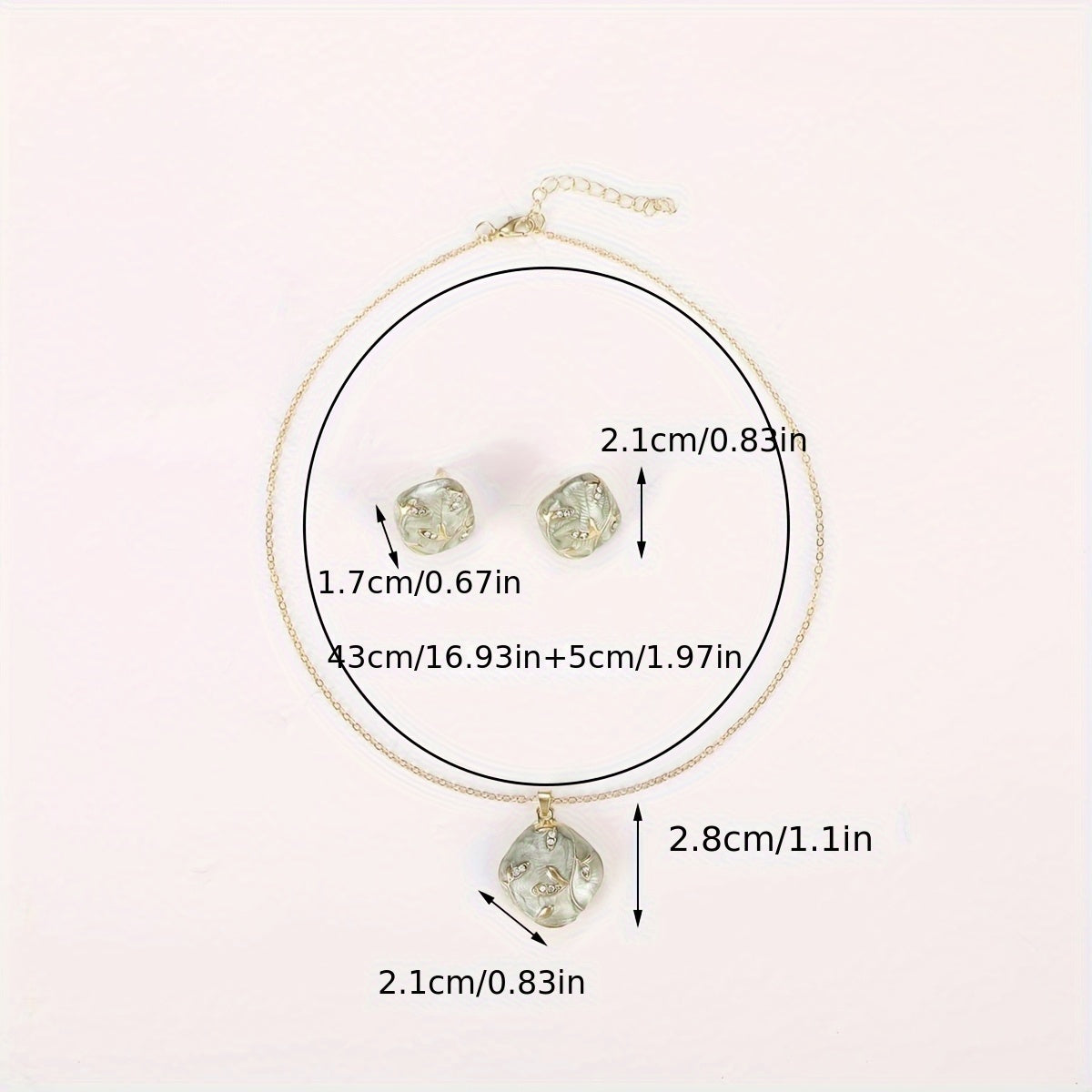 Rough Stone Pendant Set