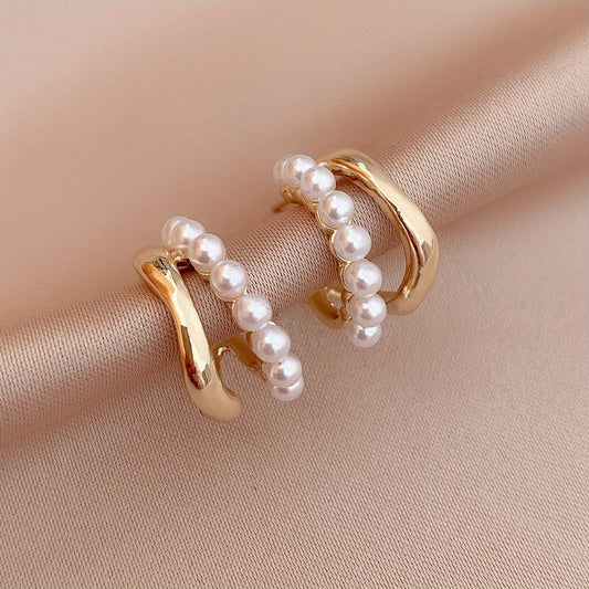 Pearl Short Earring Hoops