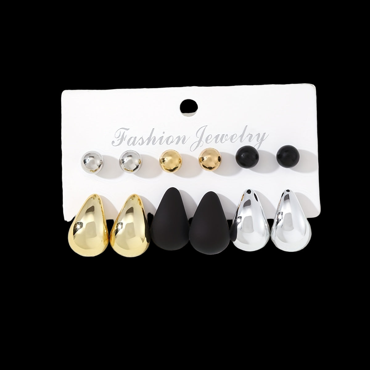 12-Piece Multicolor Water Drop Earrings